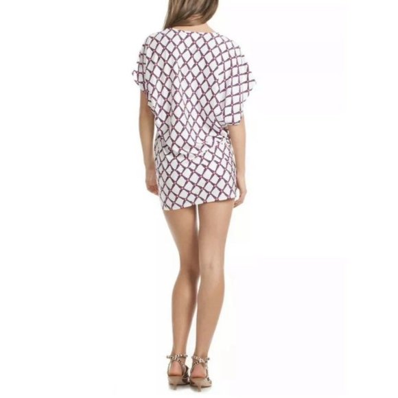 Trina Turk KON TIKI Swim Suit Cover Up Small White Black Abstract Print - Picture 2 of 4